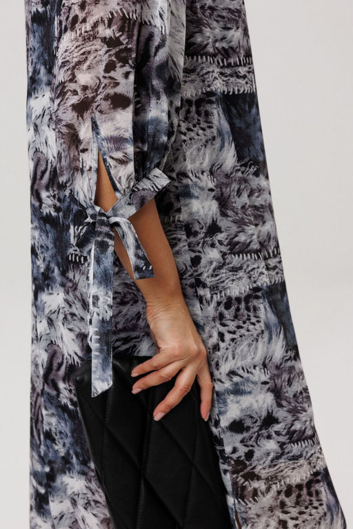 Платье ANELLI 1733 леопардовый серый  фото 3