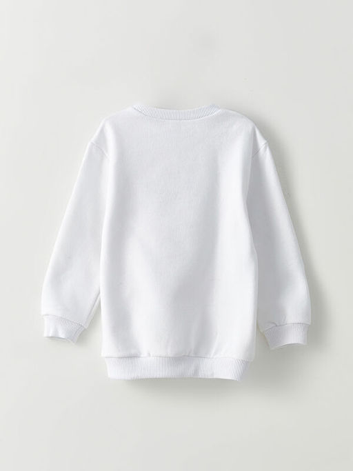 Bisiklet Yaka Uzun Kollu Bask?l? Erkek Bebek Sweatshirt