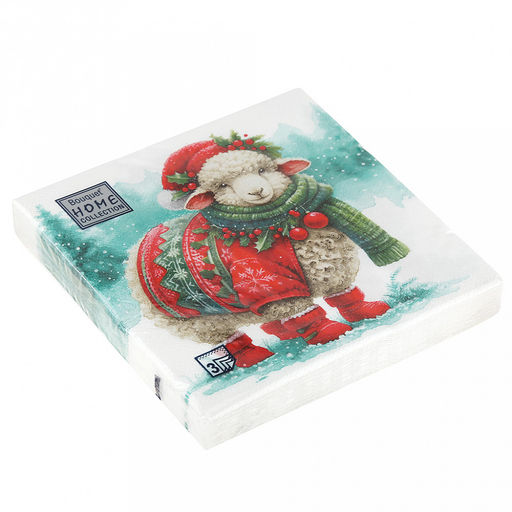 Салфетки бумажные "Bouquet Home Collection Classic" 33х33см, 3-х слойные, 20 штук в упаковке, 100% целлюлоза, "Модная овечка" (Россия)
