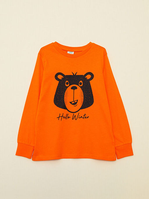 Bisiklet Yaka Bask?l? Uzun Kollu Erkek ?ocuk Pijama Tak?m? - Waikiki фото 2