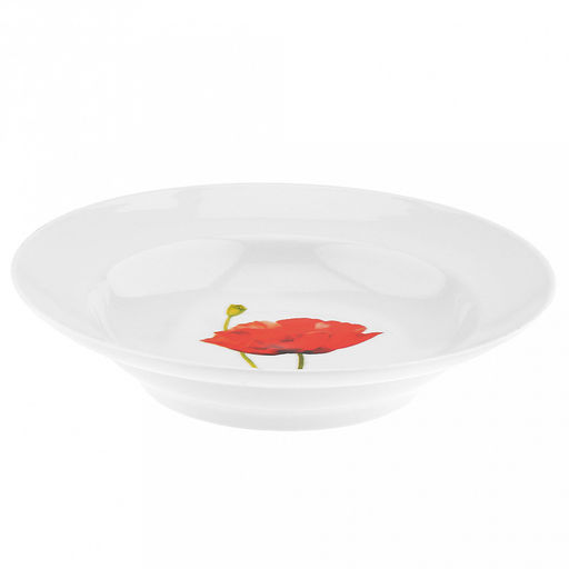 Тарелка глубокая фарфоровая "Алый мак" д200мм, 250мл, h40мм (Россия)