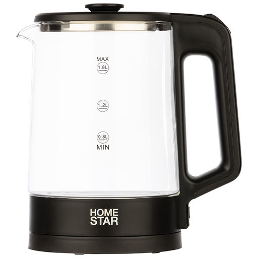 Чайник Homestar HS-1008 (1,8л), стекло, черный 107010