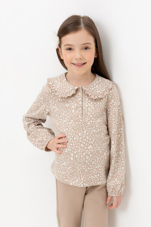 КР 302562/темно-бежевый,леопард к489, блузка