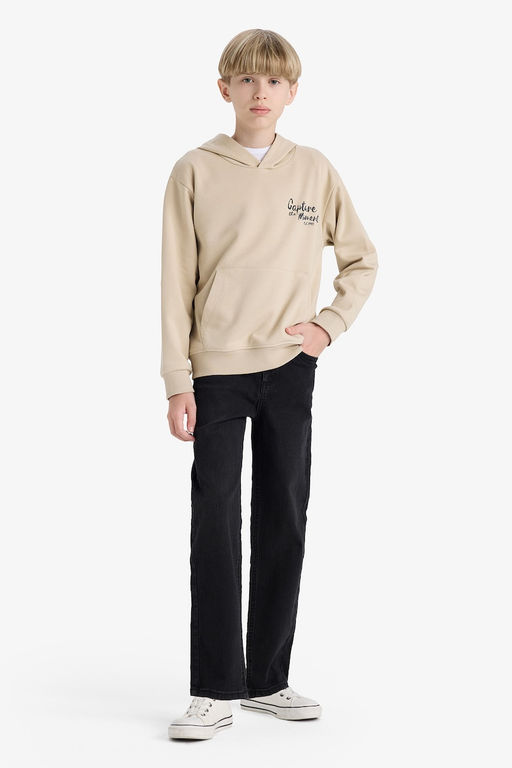 Bask_l_ Kap__onlu __i Yumu_ak T_yl_ Okul Sweatshirt Erkek _ocuk - Defacto фото 2