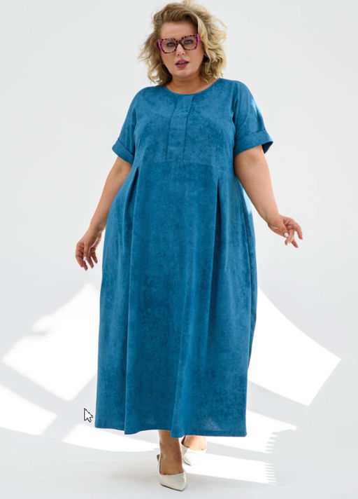 Платье Винтаж из хлопка бирюзовое - Оптима фото 3