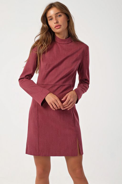 Платье офисное короткое с длинным рукавом слоновая кость - Fly фото 9