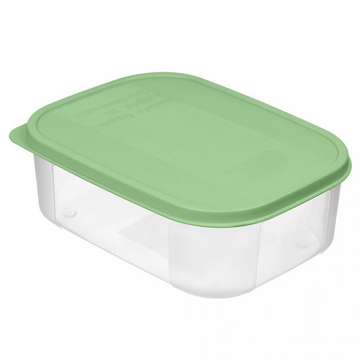 "Verona" Контейнер для продуктов пластмассовый "Botanica" 0,6л, 15,5х11,7х5,5см, прямоугольный, гибкая крышка, зеленый, подходит для СВЧ (Россия)