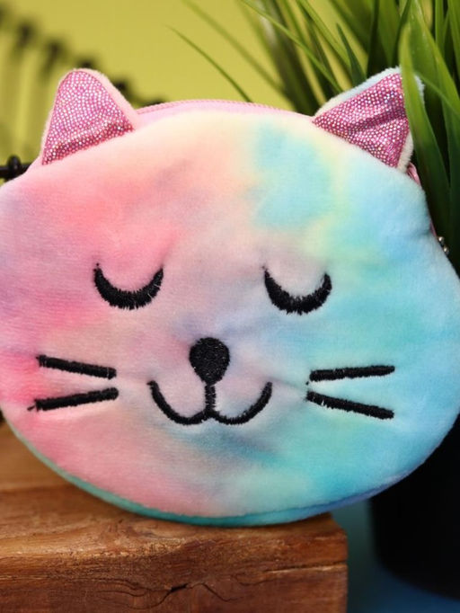 Кошелёк плюшевый "Multicolored cat", colorful (10*11 см)