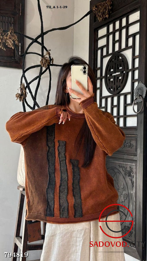 Женский винтажный хлопковый свитер - Bruno фото 2