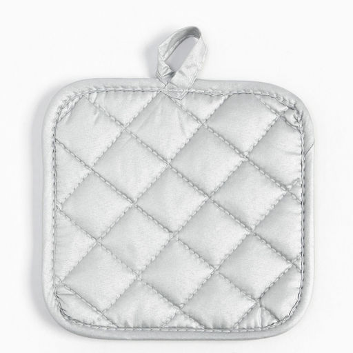 Кухонный набор Доляна. Снежинки: серебро, прихватка 17?17 см, варежка 26?16 см, фартук 70?80 см, 100% п/э