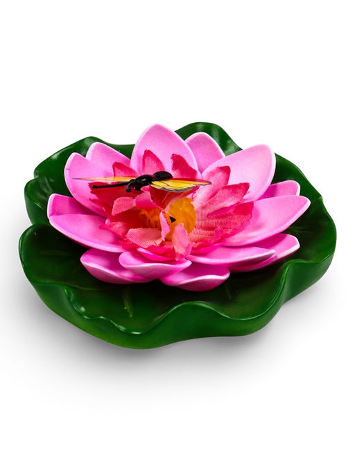 Садовая фигура 10 х 11 х 6 см  водоплавающая  "Лотос с бабочкой"