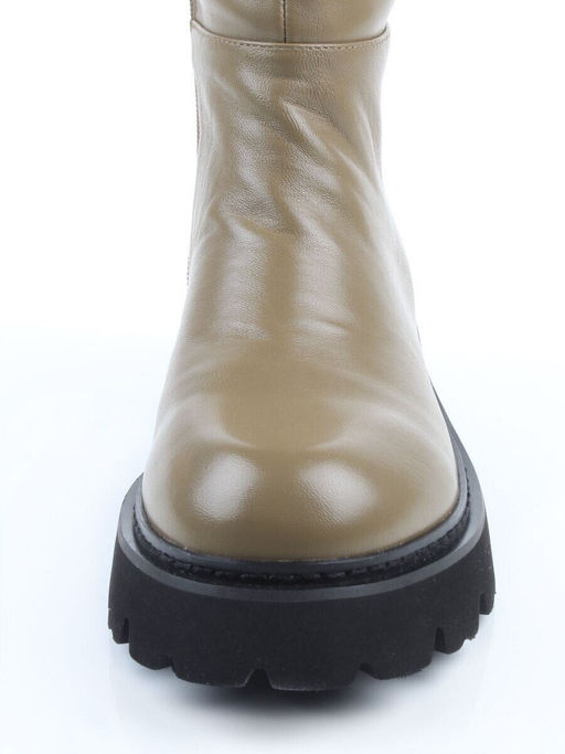 02-E39B-53JN GREEN Сапоги демисезонные женские (натуральная кожа)