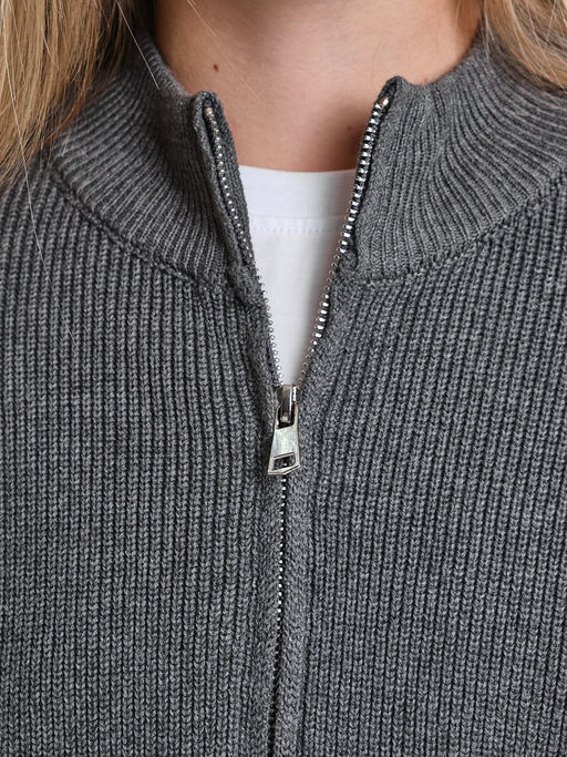 Джемпер оверсайз на молнии для девочки 33-7596 серый