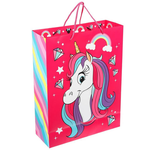 Пакет ламинированный вертикальный, 31 х 40 х 11 см, Минни и единорог - Disney фото 3