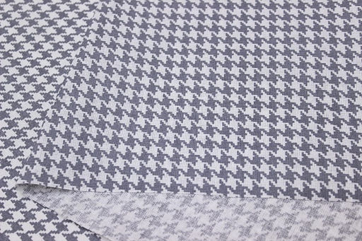 Бязь Серая гусиная лапка на белом, ш.1.5м, хлопок-100%, 110гр/м.кв - Купава фото 4