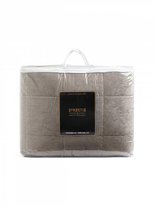 Покрывало вельвет 240x260 серый вельвет