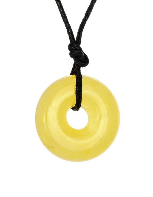 Миниатюрная подвеска в форме колечка из медового янтаря Донат