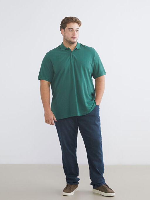 B?y?k Beden Polo Yaka Pike Erkek Ti??rt