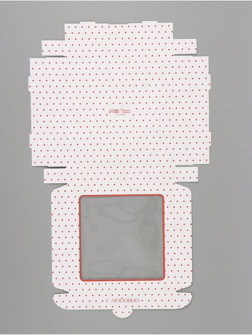 Цена за 5 шт. Коробка подарочная самосборная с окном «С любовью», 19×19×3 см