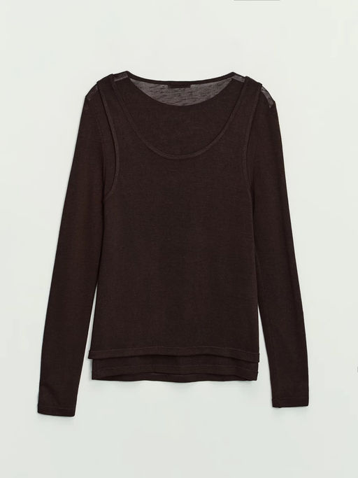 Двойной лонгслив из вискозы / Zarina  фото 10