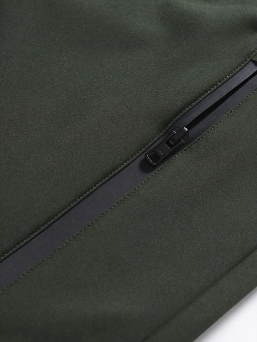 Ветровка мужская софтшелл виндстоппер с капюшоном спортивная цвета хаки 9615_1Kh