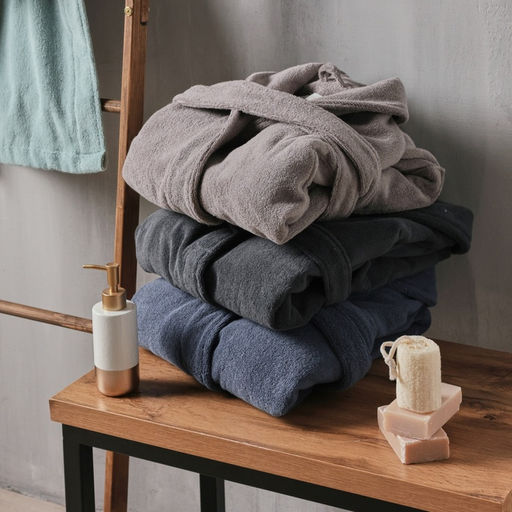 Халат махровый женский SL HOME: Basic «Софт Мист», размер XL, хлопок 100%, серый