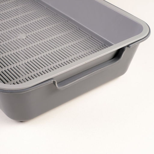 Туалет с сеткой Белла для кошек, 37 х 27 х 8 см, серый - Пижон фото 2