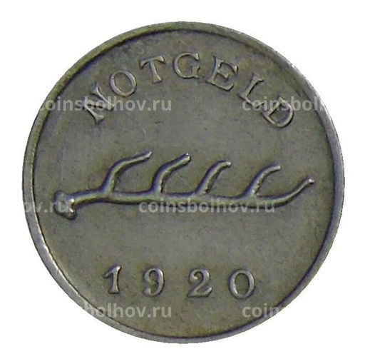Монета 1 пфенниг 1920 года Германия Нотгельд Бад-Мергентхайм