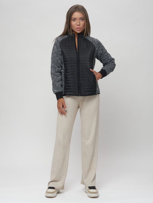 Толстовка женская на молнии черного цвета 2160Ch - Mtforce фото 4