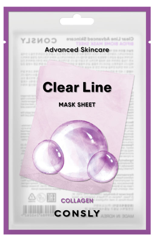 Consly Тканевая маска укрепляющая с коллагеном Clear Line Advanced Skincare Collagen Mask Sheet (25 мл)  фото 2