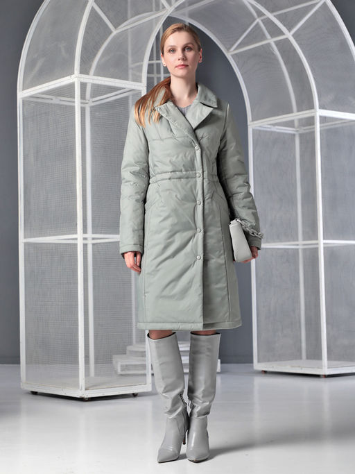 25326 Пальто дем. серо-оливковый