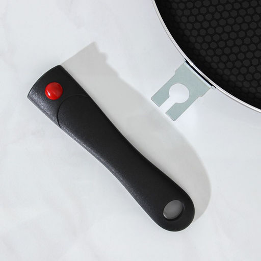 Сковорода Forever, d=28 см, съёмная ручка, стеклянная крышка, антипригарное покрытие, алюминий, тёмно-серая