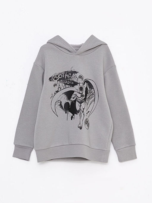 Kap??onlu Batman Bask?l? Uzun Kollu Erkek ?ocuk Sweatshirt ve E?ofman Alt? - Waikiki фото 2