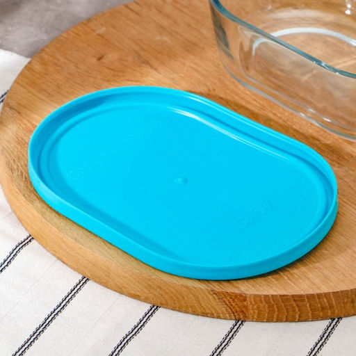 Контейнер Peanut, 1050 мл, с крышкой, стекло, голубой