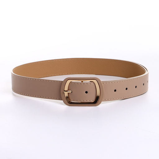 Ремень женский с винтом, 110×2.9 см, классическая пряжка, золотистая, бежевый