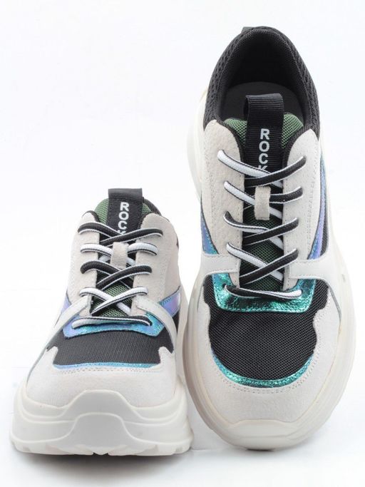 05-DMG11-2 WHITE/GREEN Кроссовки женские (нат.кожа, нат.замша, текстиль) - Фабричный китай фото 15