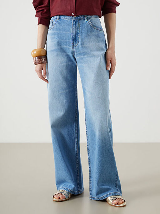 Wideleg Kad?n Jean Pantolon