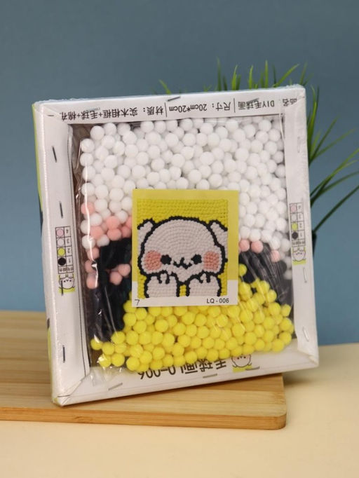 Картина из помпонов на подрамнике Draw Me! Happy hare, (20 х 20 см)