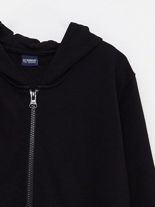 Kap??onlu Basic Uzun Kollu Erkek ?ocuk Fermuarl? Sweatshirt - Waikiki фото 3