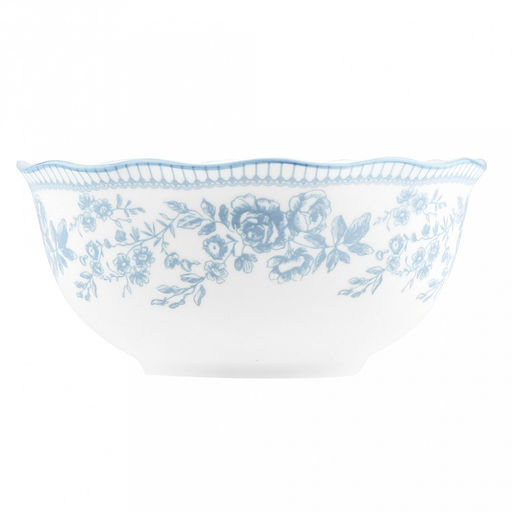 "Утренняя лазурь" Салатник фарфоровый 1,5л, д20,3см, h9,3см, волнистый край, отводка, белый (Китай)