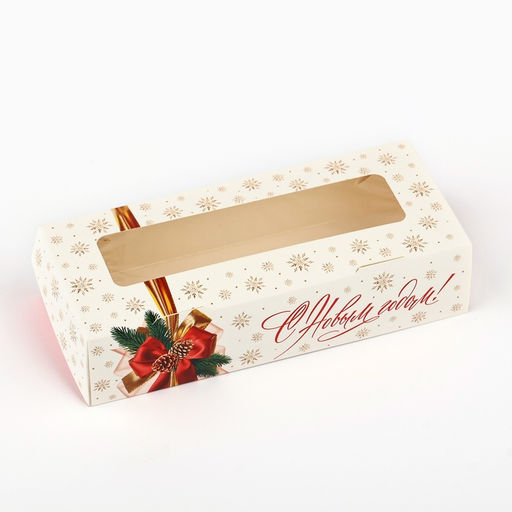 Цена за 5 шт. Коробка складная «Новогодний бант», 17×7×4 см