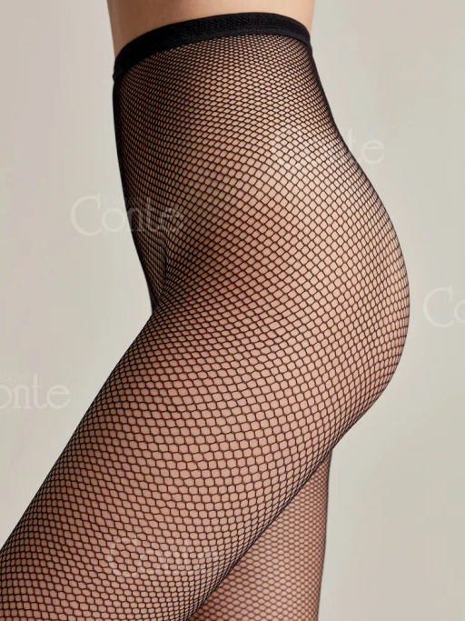 Колготки Conte Elegant Rette medium сетка черные  фото 4