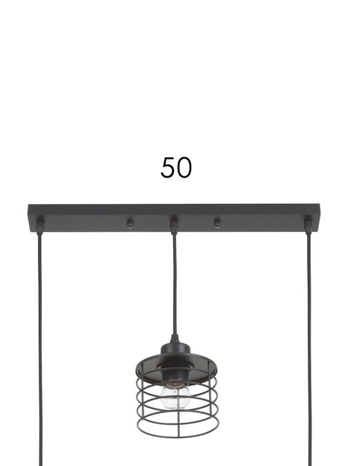 Светильник подвесной TR8075, 3хE27, 40 Вт, 58×12×104 см, чёрный