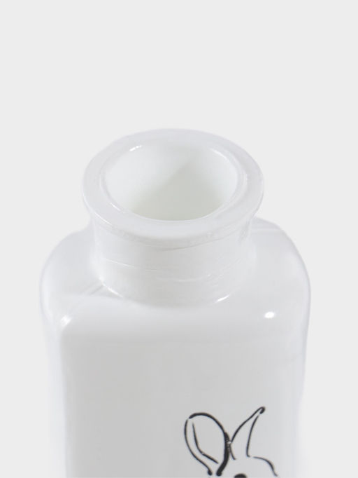 Ваза для цветов Кролик, h=14.5 см, стекло, белая