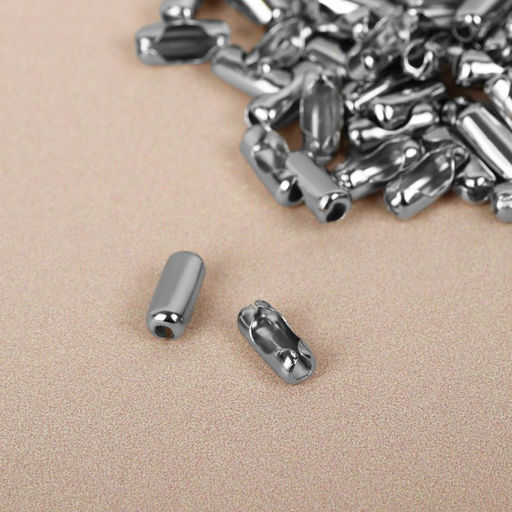 Цена за 1000 шт. Застёжка для цепочки с шариками, d = 4 мм, цвет серебряный