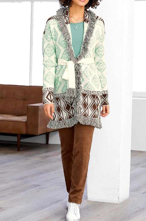 Кардиган, коричнево-мятный - Linea tesini фото 3