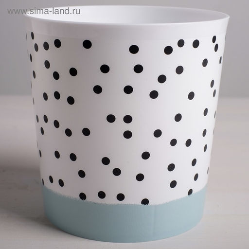Цена за 2 шт. Кашпо для цветов «Чёрно - белый стиль», 1.6 л, d=14 см, h=14 см, пластиковое