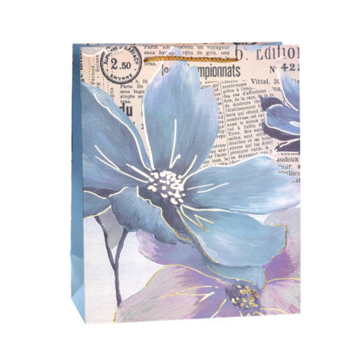 Цена за 12 шт. Пакет подарочный 26x32x12см Цветы / 5250L /уп 12/384/ - ГалеонТрейд фото 3