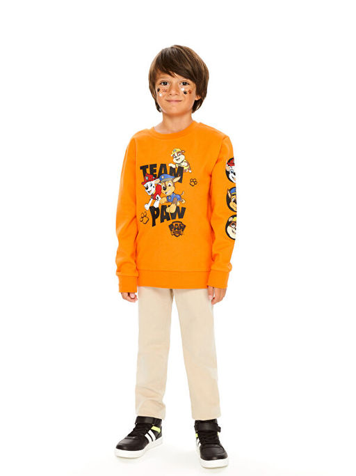 Bisiklet Yaka Paw Patrol Bask?l? Uzun Kollu Erkek ?ocuk Sweatshirt - Waikiki фото 3