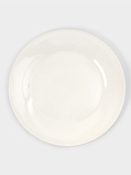 Тарелки обеденные Доляна White Label, набор 4 шт., d=25 см, утолщенный край, фарфор, белые